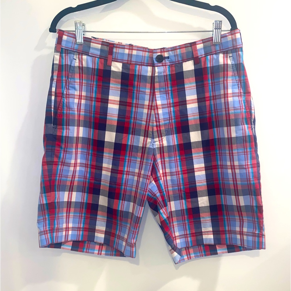 Brooks Brothers Men’s Red Blue Plaid Shorts | W34 | 9” Inseam - Picture 2 of 13